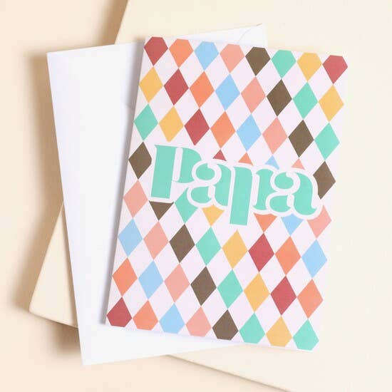 Papa Multicoloured Fathers Day Card for wholesale by Lisa Angel