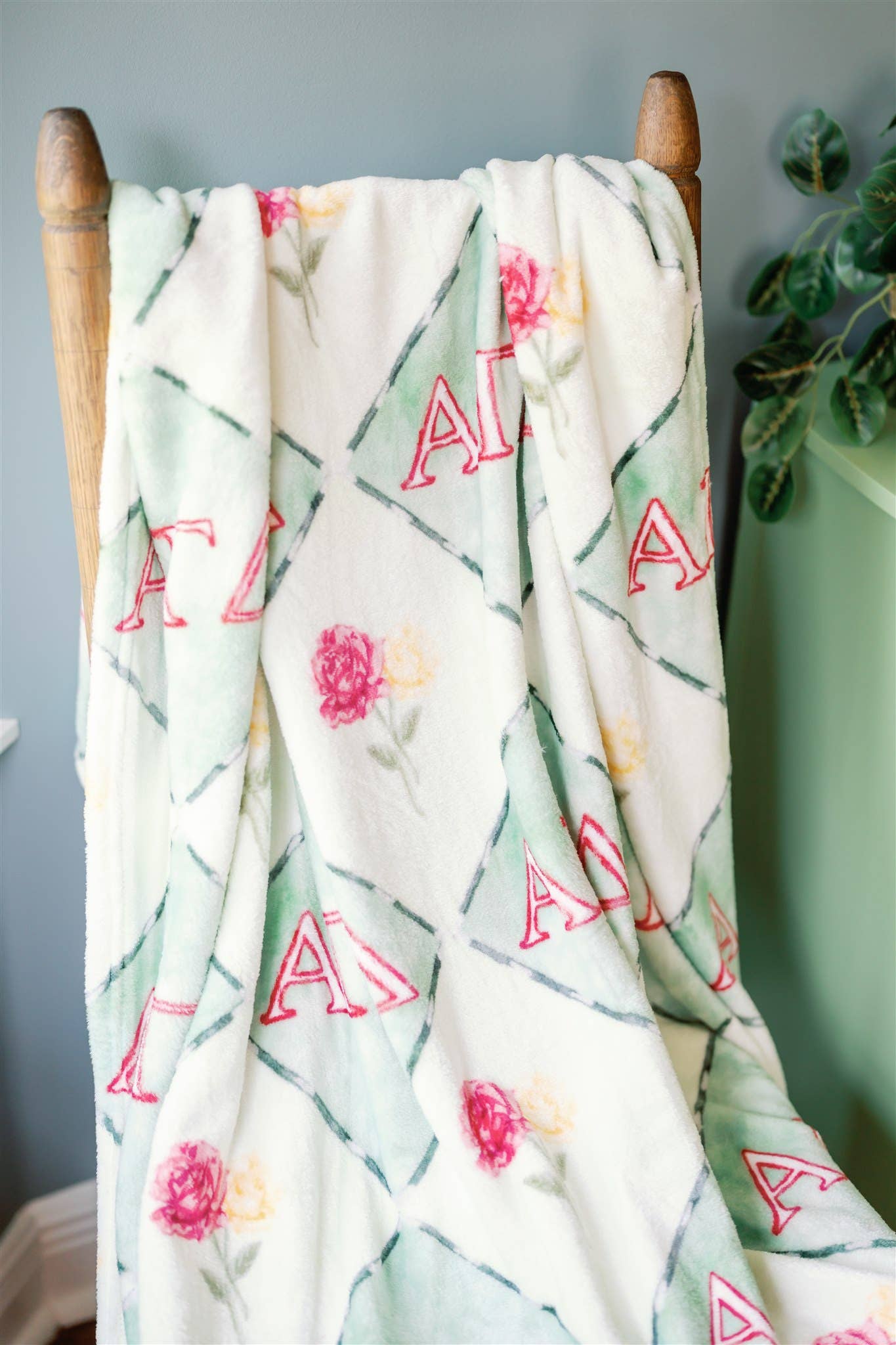 Gracefully Made Art - Wholesale Throw Blanket - Alpha Gamma Delta Flannel Fleece Blanket, Sorority5