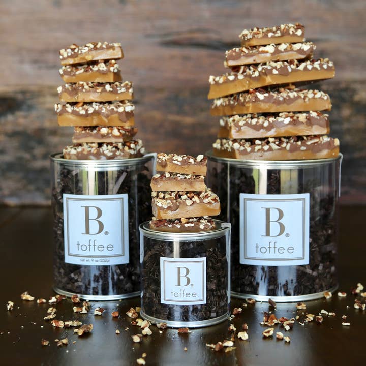 B. Toffee 9oz Signature Toffee Canisters for wholesale by B. Toffee & Treats