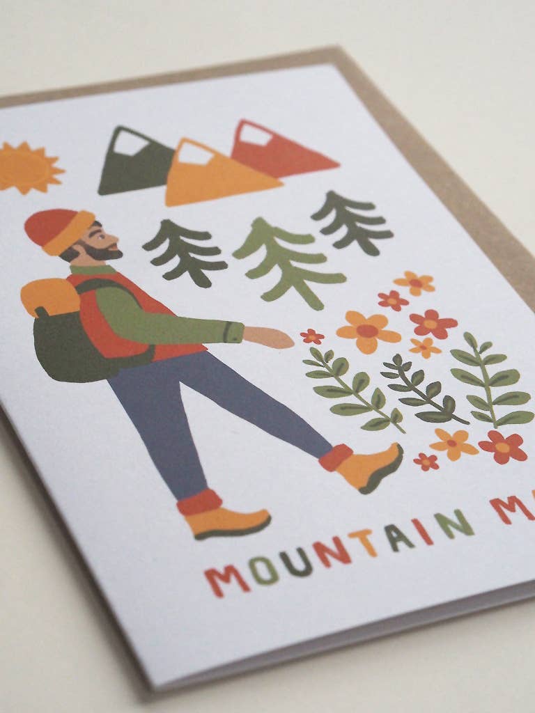 Jade Fisher – wholesale Birthday card – Mountain Man - Hiking Outdoors Birthday Card - Him1