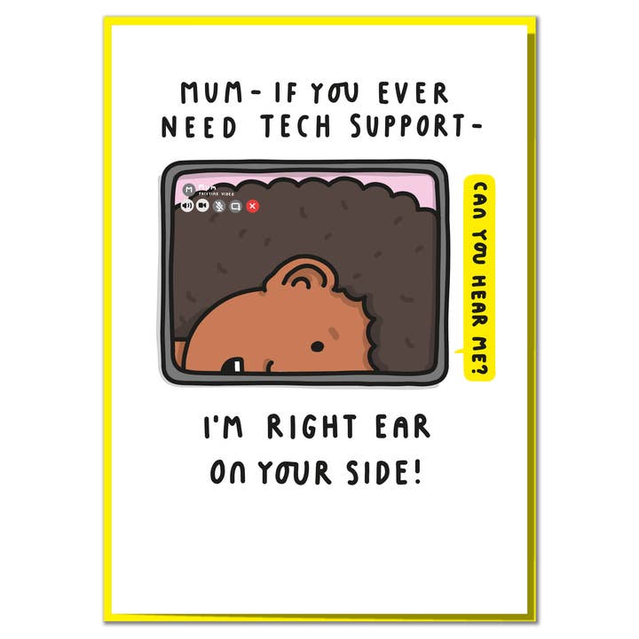 Mungo And Shoddy – wholesale Mother’s Day card – Tech Support 2. Mum Birthday Or Mother's Day Card