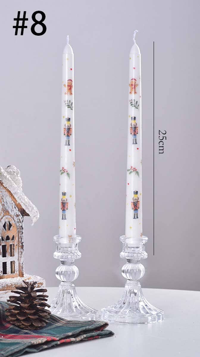 Candles Meta - Wholesale Tapered Candle/Candlestick - 25cm Smokeless Christmas Decorative Printed Taper Candle7