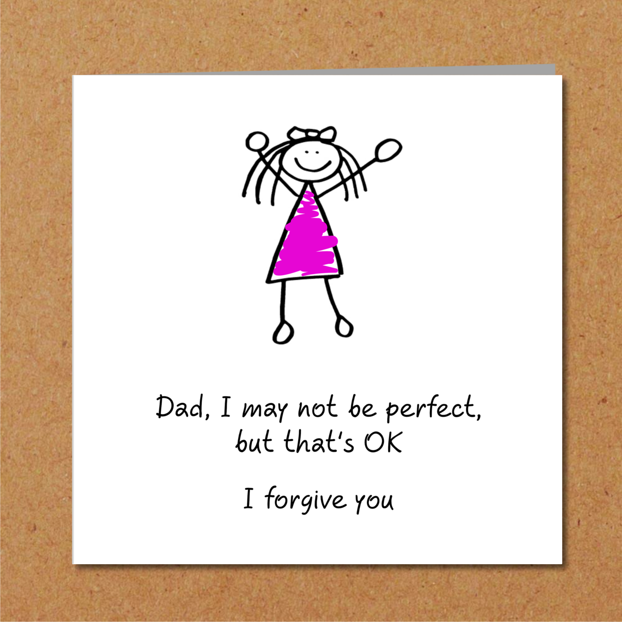 Swizzoo Cards – wholesale Father’s Day card – Funny Fathers Day Card from daughter - may not be perfect - best amazing Dad - humorous humour amusing1