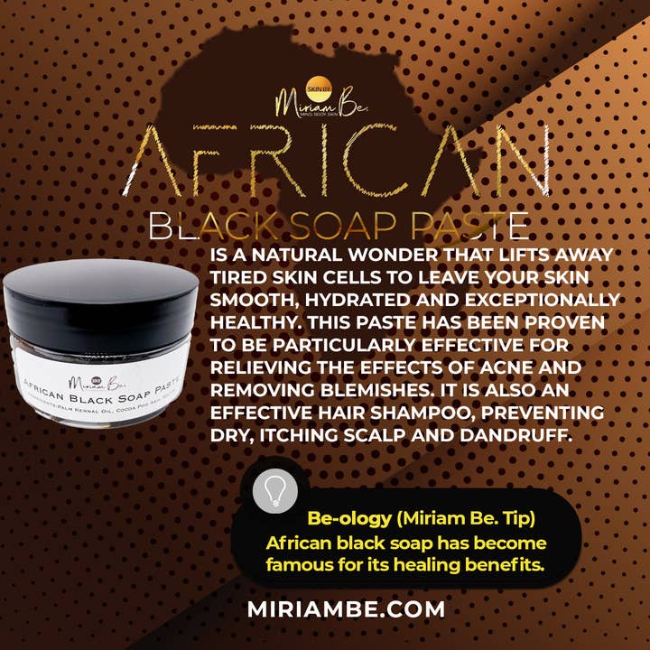 Pâte de savon noir africain pour la vente par Skin by Miriam Be.