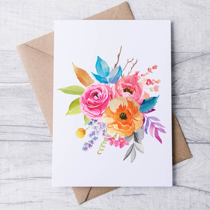 Vibrant Floral Note Cards for wholesale by Mississippi Mae Monograms