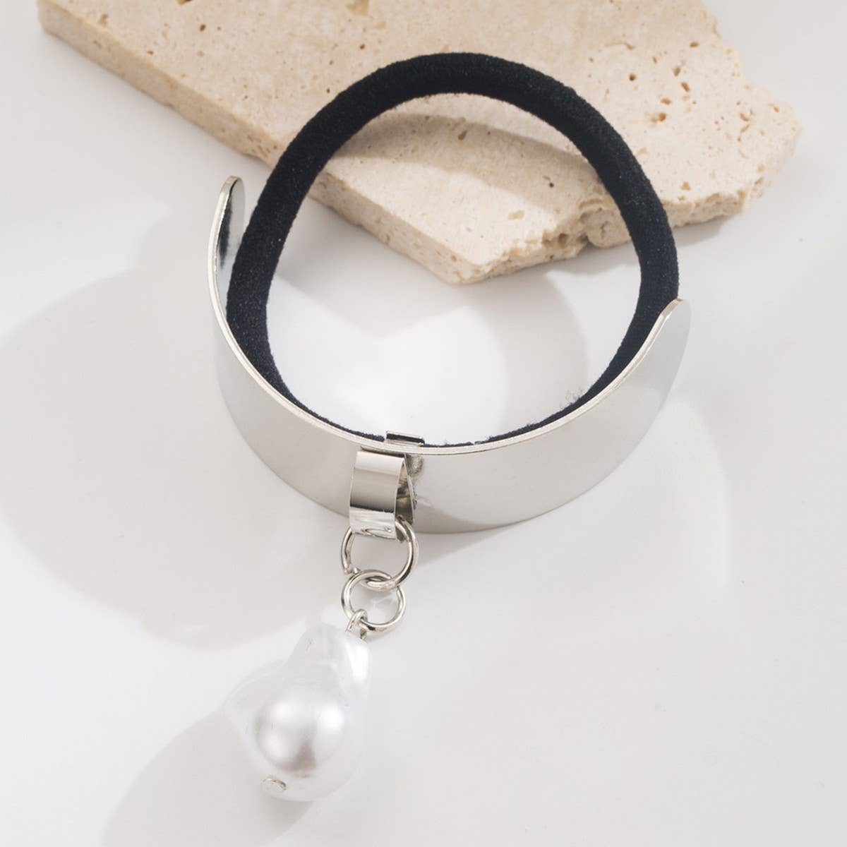 ACCITY - Wholesale Hair Tie - Gold Waterdrop Heart Pendant Elastic Hair Tie_CWAHA61863