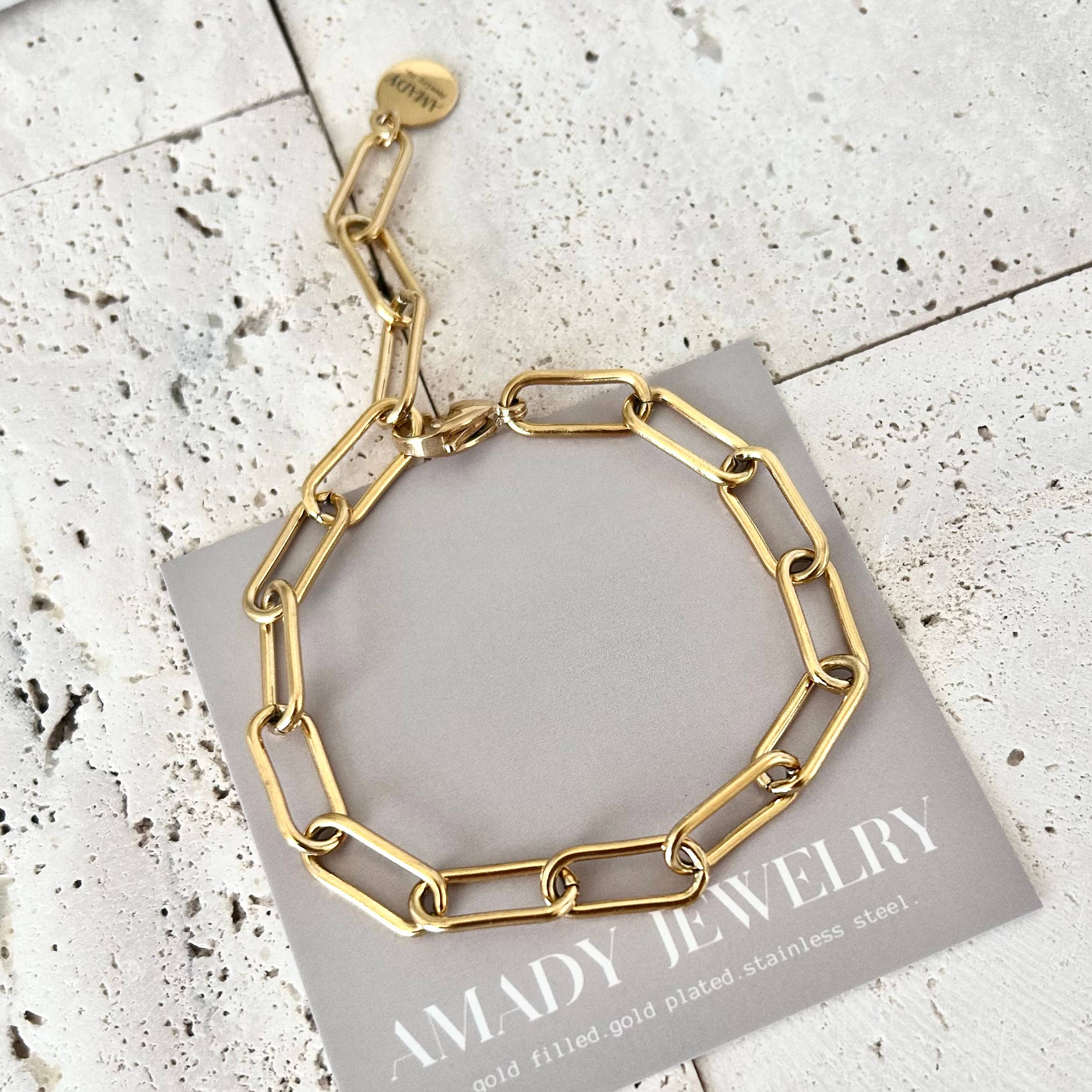 Amady Jewelry - Wholesale Link & Chain Bracelet - Paperclip Link Chain Bracelet layering trendy3