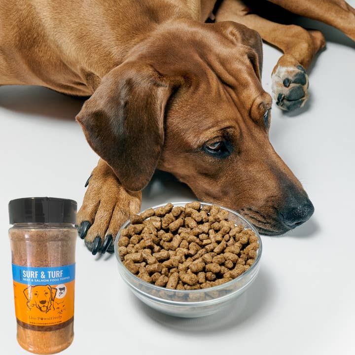 Live Pawsitive - Wholesale Pet Food - Dog - Surf and Turf, Beef and Salmon Food Topper