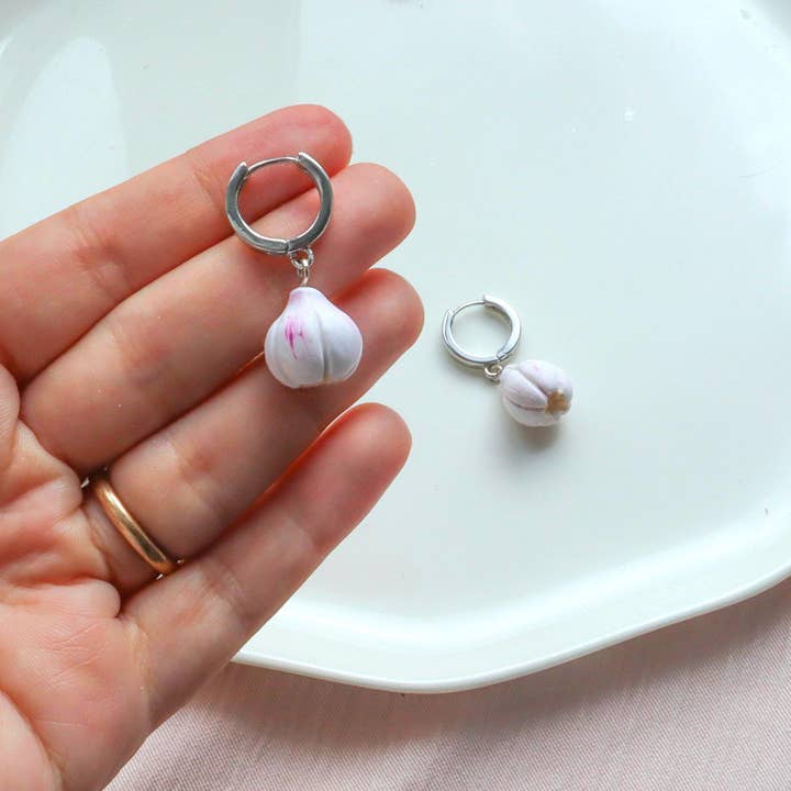 K's Craft House - Wholesale Dangle Earrings - Handmade Garlic Polymer Clay Hoop Earrings4