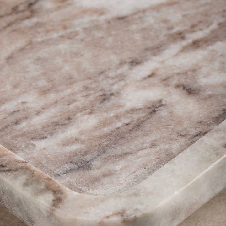 GAURI KOHLI - Wholesale Decorative Tray - Clover Marble Tray - 14.75" L x 9" W