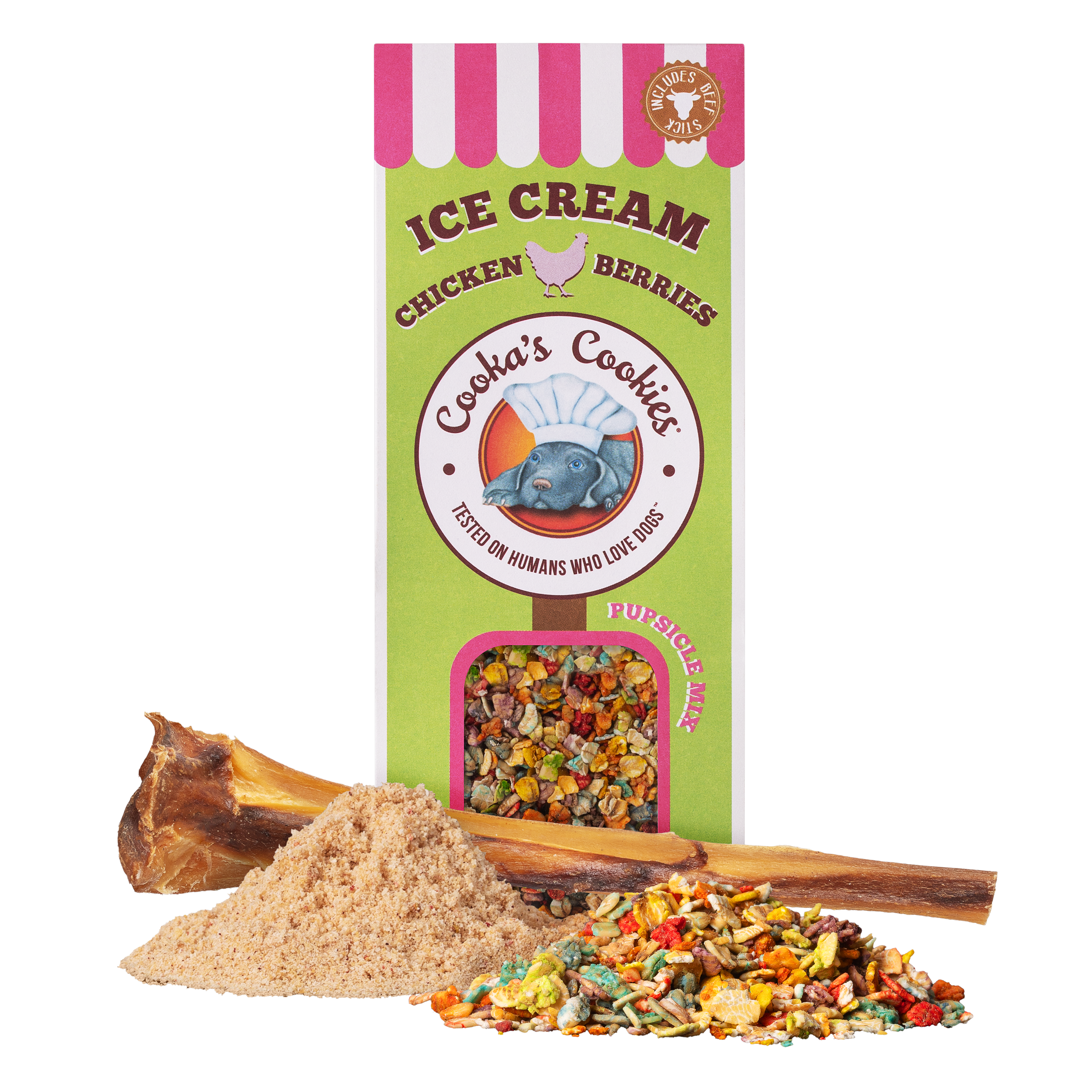 Belpharmed bv: Cooka's Cookies & Sensidog - Venta al por mayor Chuches - Perros - Mezcla de helado con pollo real y fresa para mascotas3