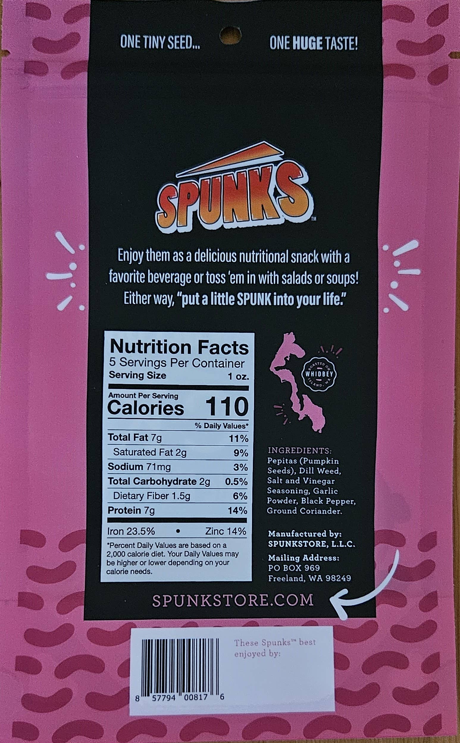 SPUNKS 'pumpkin seeds with a kick' - Wholesale Seeds/Kernels - SPUNKS Dill Pickle Kick 5 oz.1