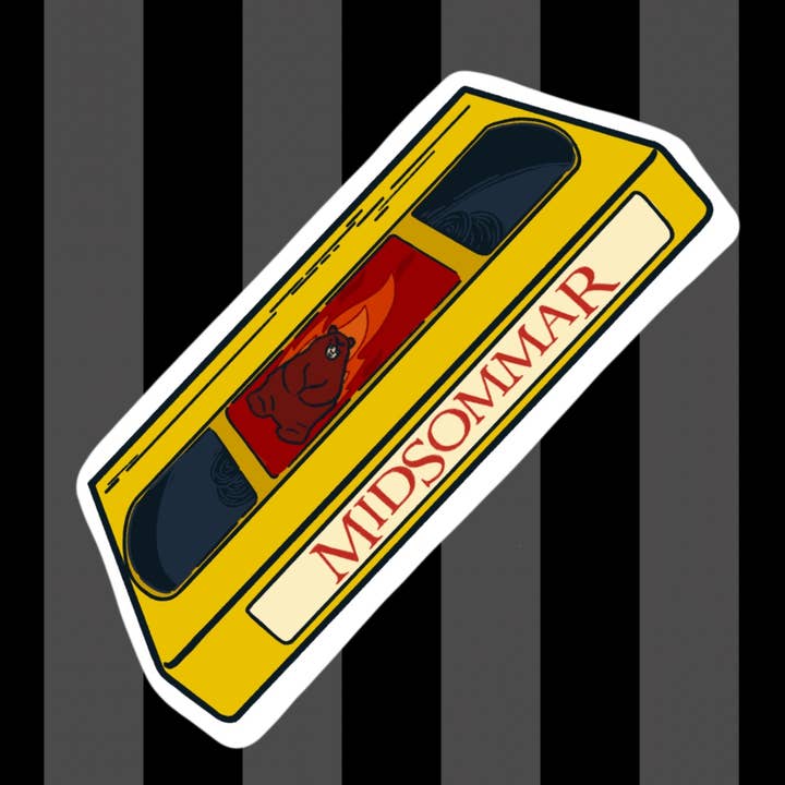 Midsommar VHS Acrylic Pin for wholesale by Fiat Lux Illustration