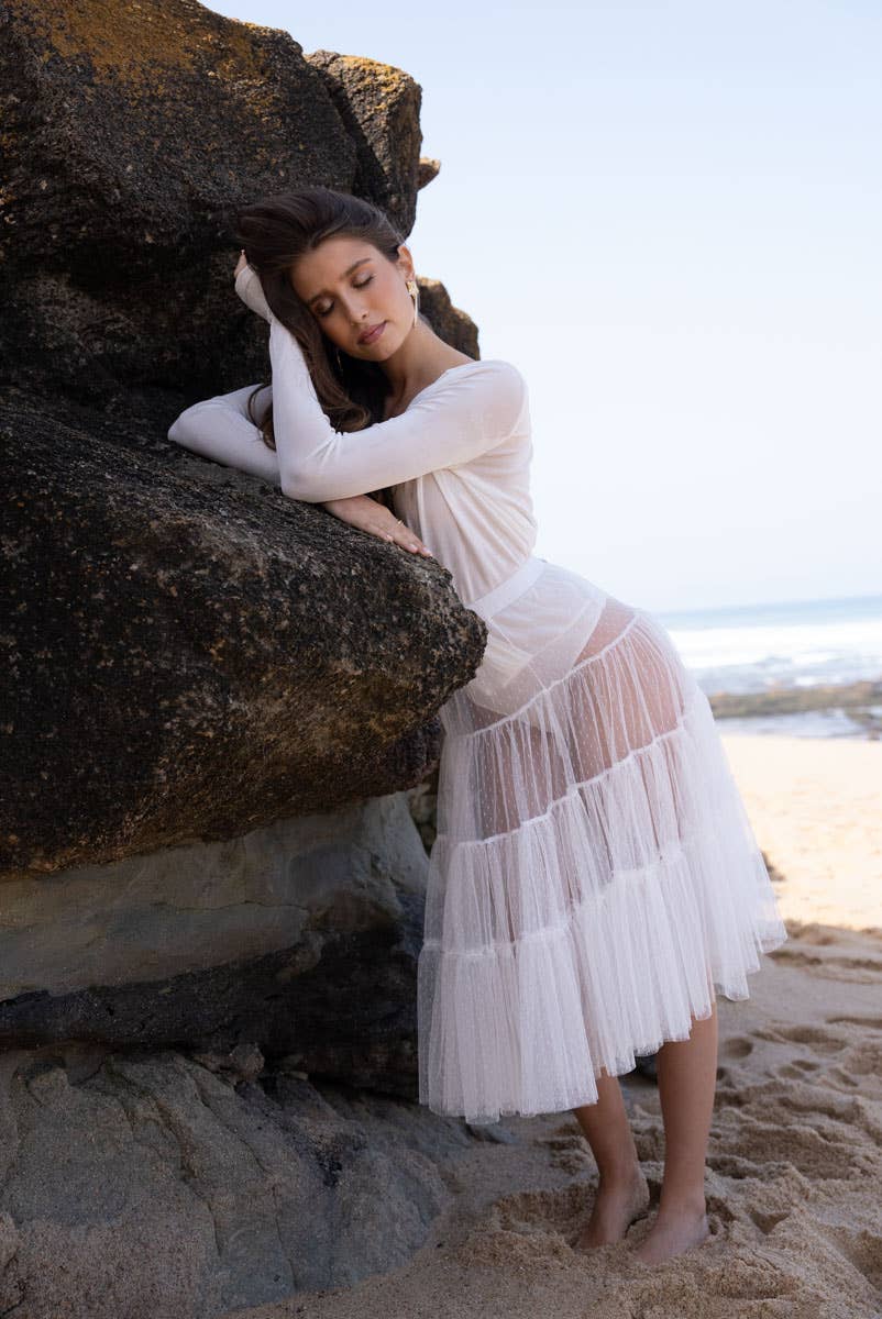 CHOKLATE PARIS – Großhandel Rock – Damen – Midirock aus Tüll mit elastischem Bund – Modell 296933