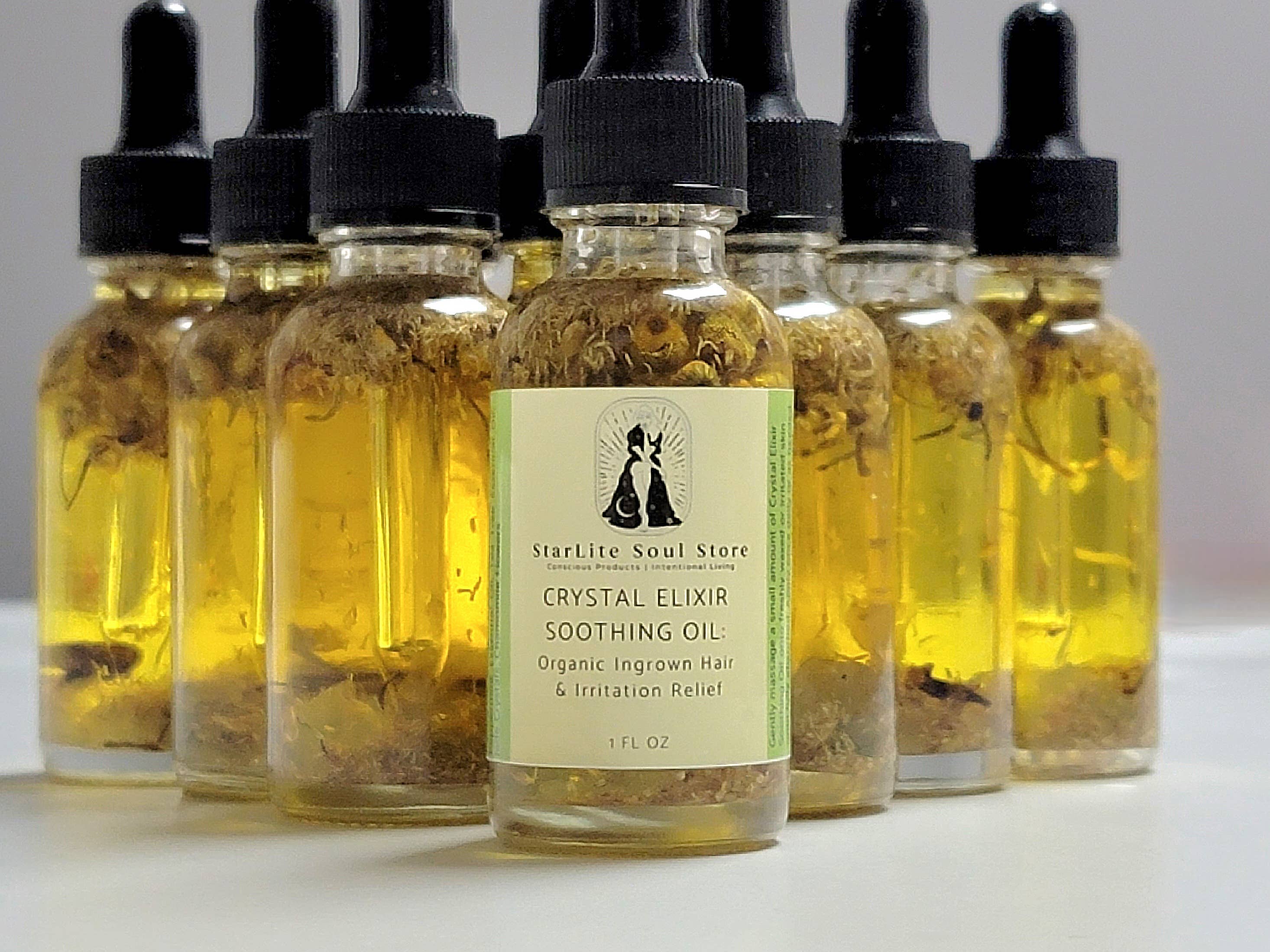 Starlite Soul Store - Wholesale Bath/Body Oil - Crystal Elixir Soothing Oil: Organic Ingrown Hair Serum0