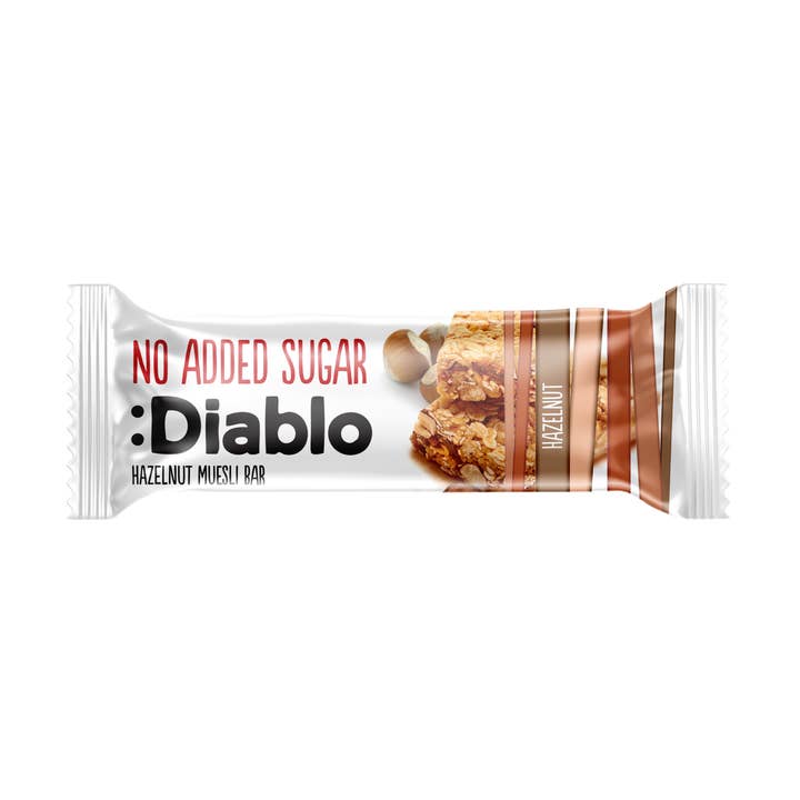 Diablo Sugar Free – wholesale Snack bar – :Diablo Hazelnut Muesli Bar 30 gr0