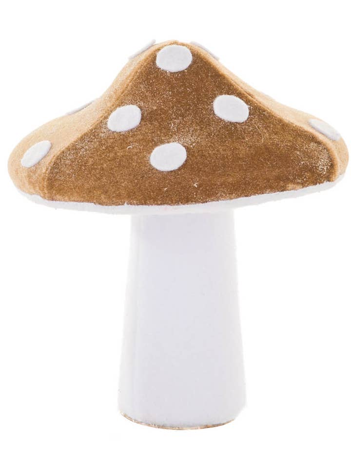 White/Brown Glittery Velvety Mushroom for wholesale by Starlight Collection