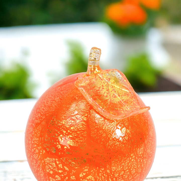 Via Graceffo - Wholesale Decorative Tabletop Object - Life-size Murano Glass Oranges, Blown Glass Fruit,