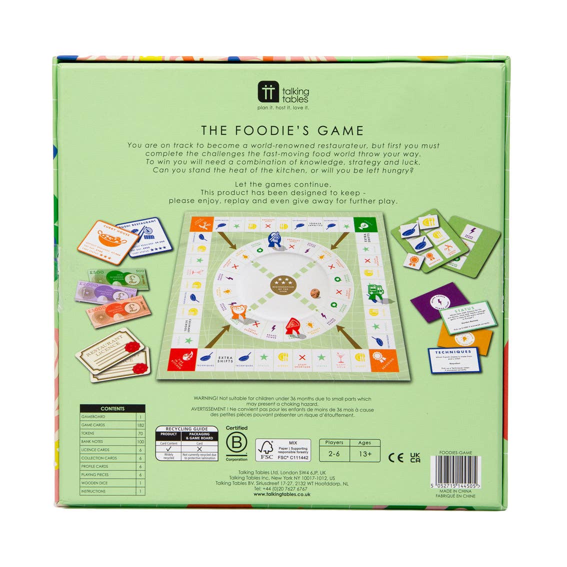 Talking Tables UK – wholesale Board game – The Foodies Trivia Board Game6