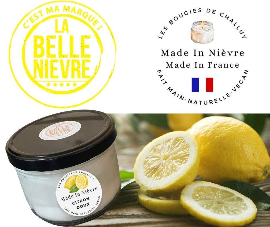 LES BOUGIES DE CHALLUY - Wholesale Jar/Filled Candle - “SWEET LEMON” CANDLE MADE IN NIÈVRE0