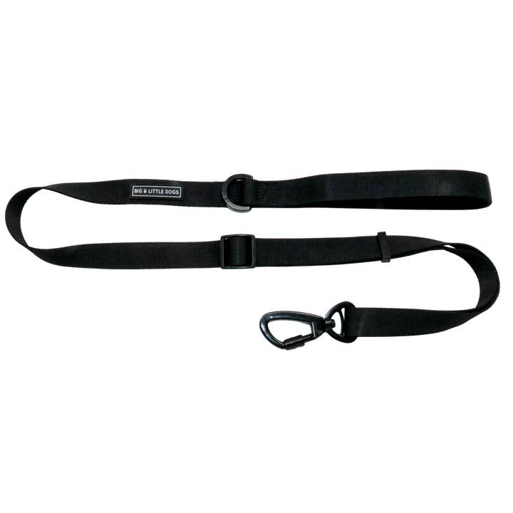 ADJUSTABLE DOG LEASH: Black for wholesale by Big and Little Dogs