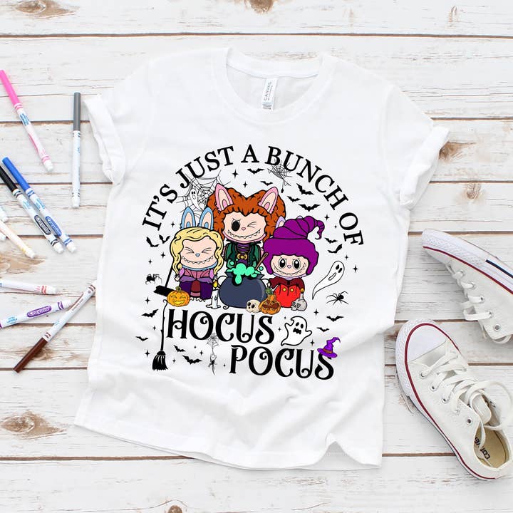 The Detailed Diva - Wholesale Screen Printed T-Shirt - Women's - Hocus Pocus Labubu T-Shirt – Halloween Sanderson Sisters Tee0