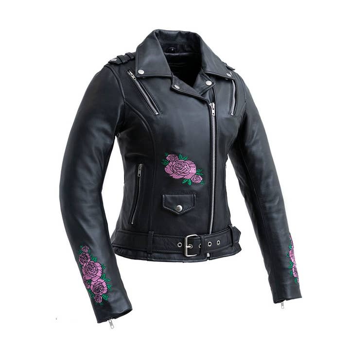 High Quality Women Motorcycle Leather Jacket Black Jacket for wholesale by USA Leather Shop