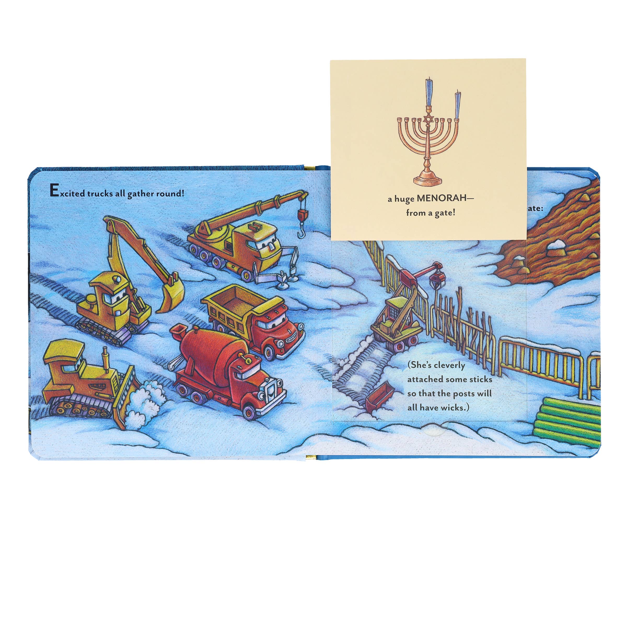 Chronicle Books - Wholesale Baby & Toddler Book (0-2) - Construction Site Hanukkah Lights9
