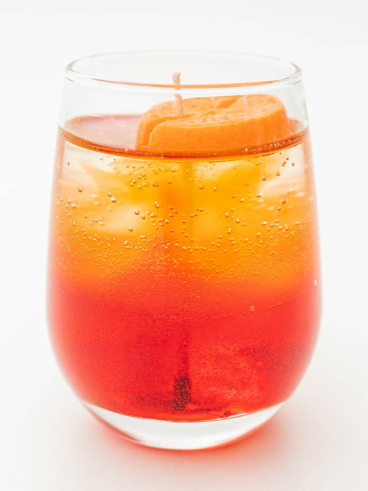 13 oz. Aperol Spritz ~ Cocktail Ljus ~ Gelévax för wholesale av Martini Candle Co.