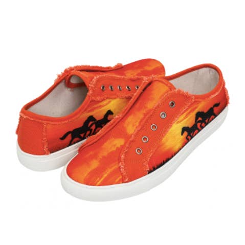 Montana West Horse Canvas Shoes (Orange) for wholesale by GST Designz, LLC