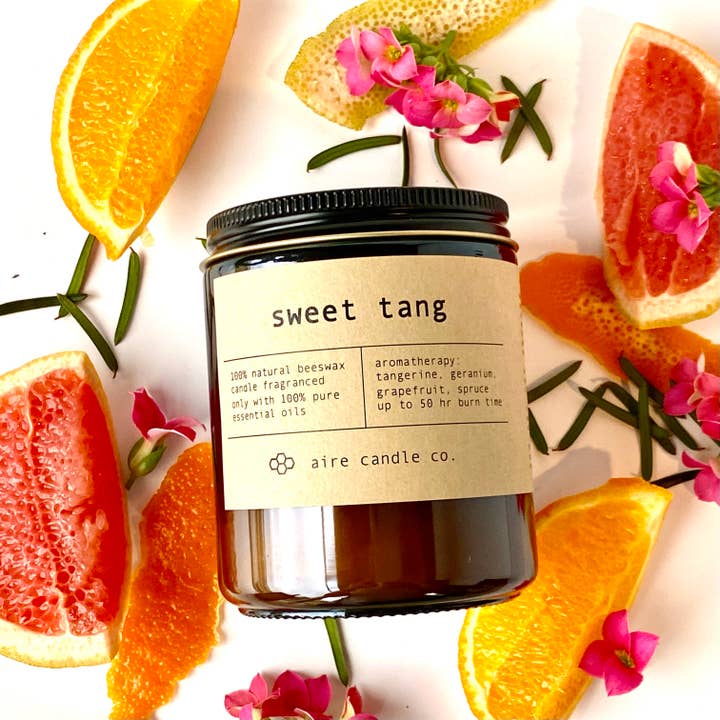 sweet tang beeswax candle for wholesale by aire candle co.