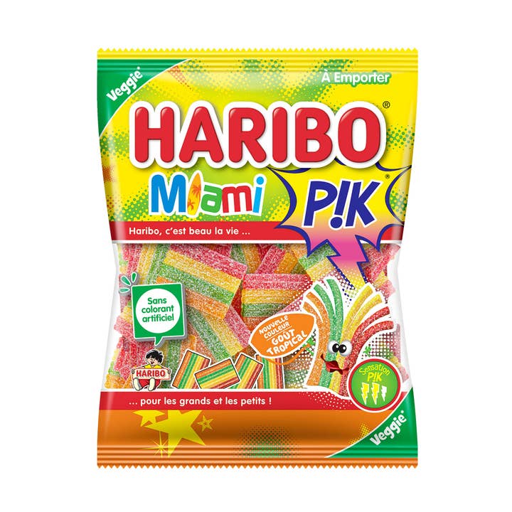 123bonbon – Großhandel Weingummi – HARIBO Miami Pik Tropical - Beutel mit 120 g
