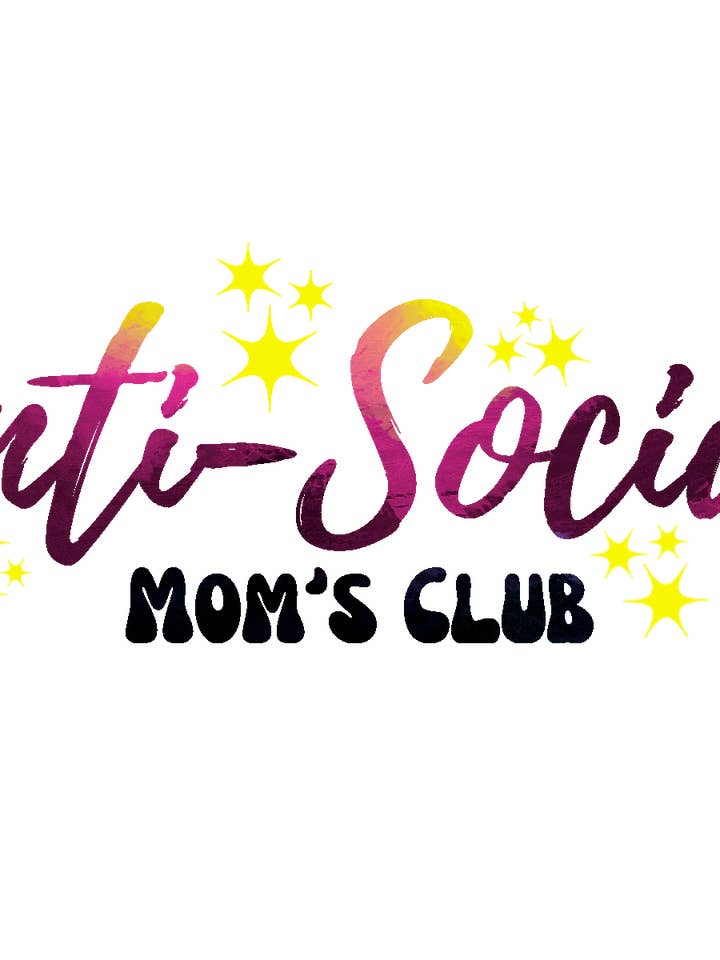 Antisocial mammas klubb rolig glänsande vinylklistermärke för wholesale av Lil Biscuits Design