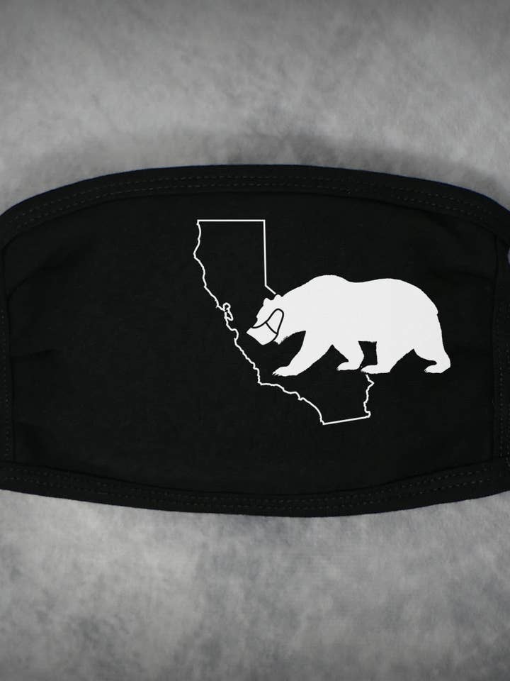 California Bear Masque - Masque visage adulte (noir) pour la vente par 24-7 Daddyhood