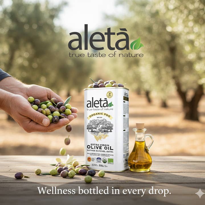 ELLORA FARMS - Wholesale Olive Oil - Aleta Organic Single Estate PDO Extra Virgin Olive Oil, 1 LT11