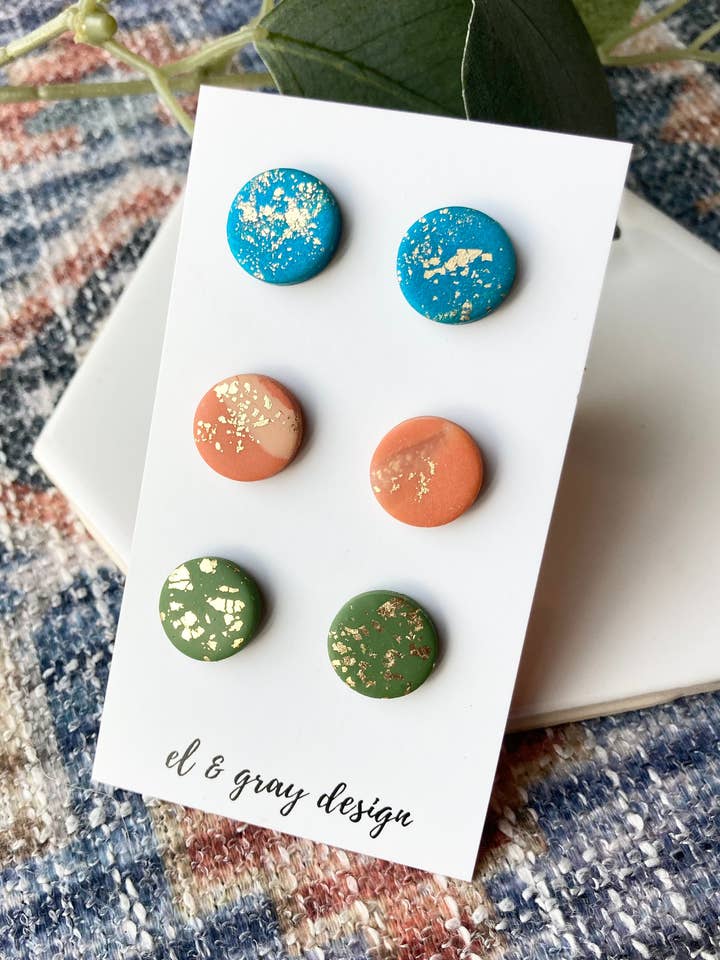 Little Bit of Shine Stud 3-Pack for wholesale by El & Gray Design