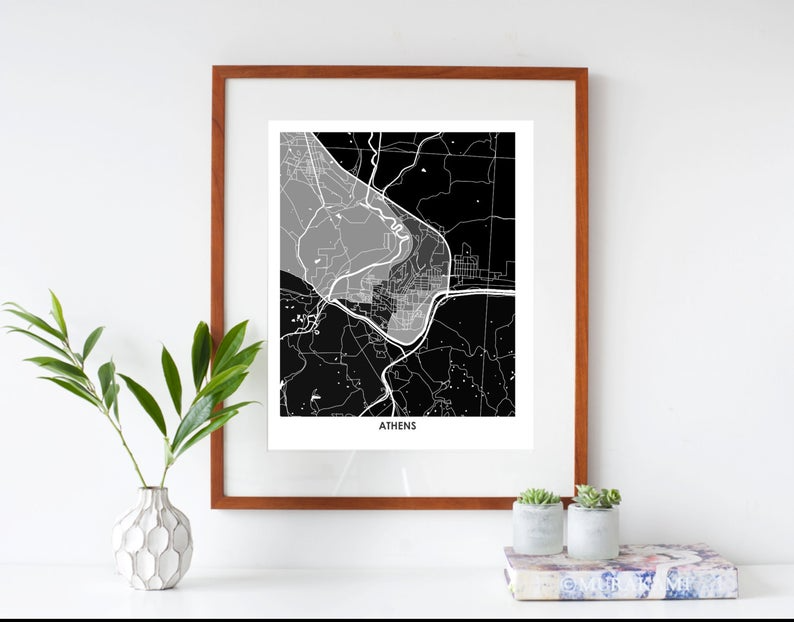 Juanita's Adventures - Wholesale Art Print - Juanitas Athens OH Map Print0
