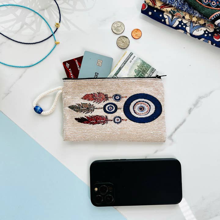 Umays Boho - Wholesale Coin Purse - Women's - Dream Catcher Coin Purse, Handmade Fabric Pouch, Coin Purse