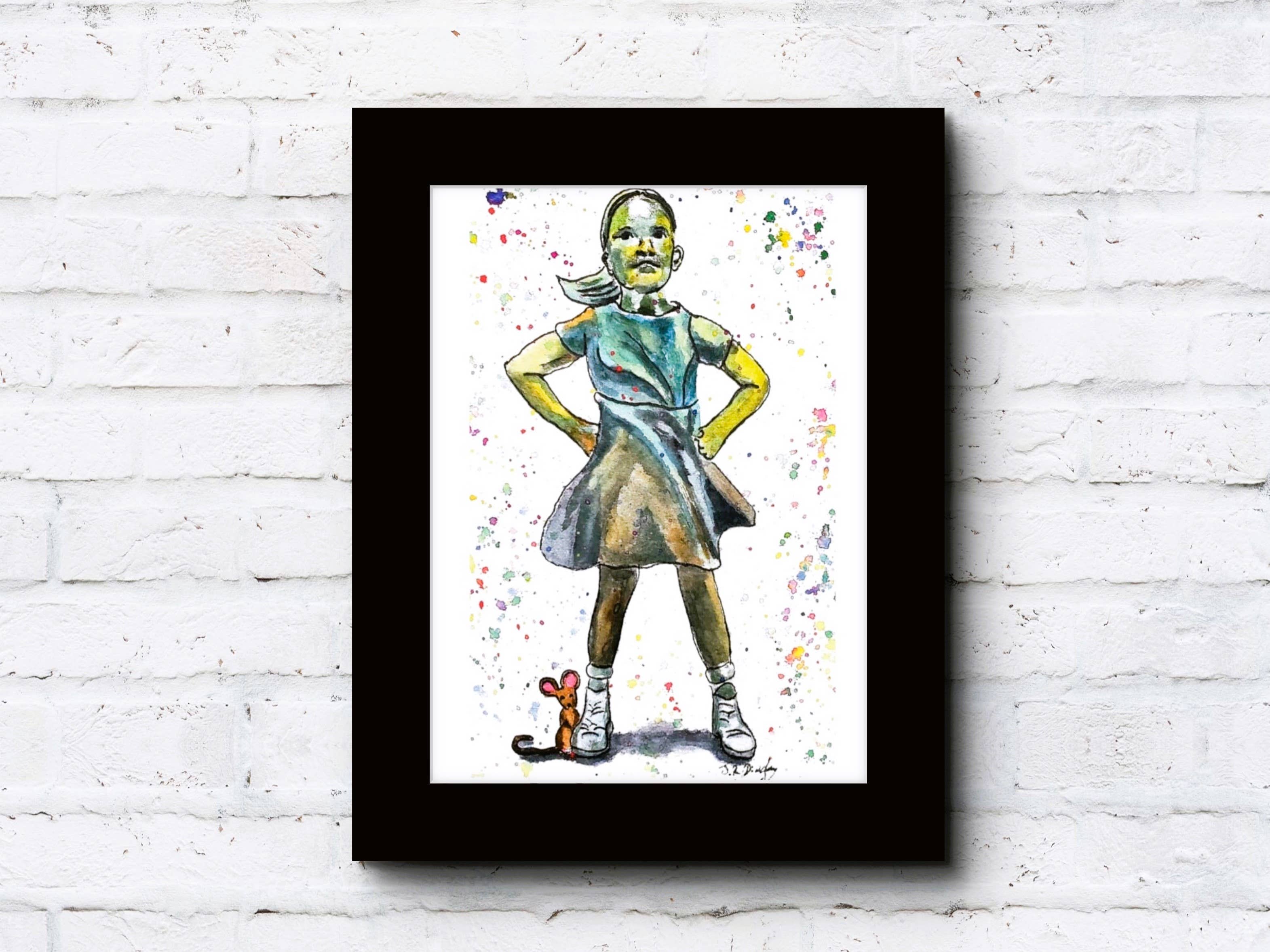 Johnnerdraws - Wholesale Art Print - "The Fearless Girl"-ART Print-HAND PAINTED 2