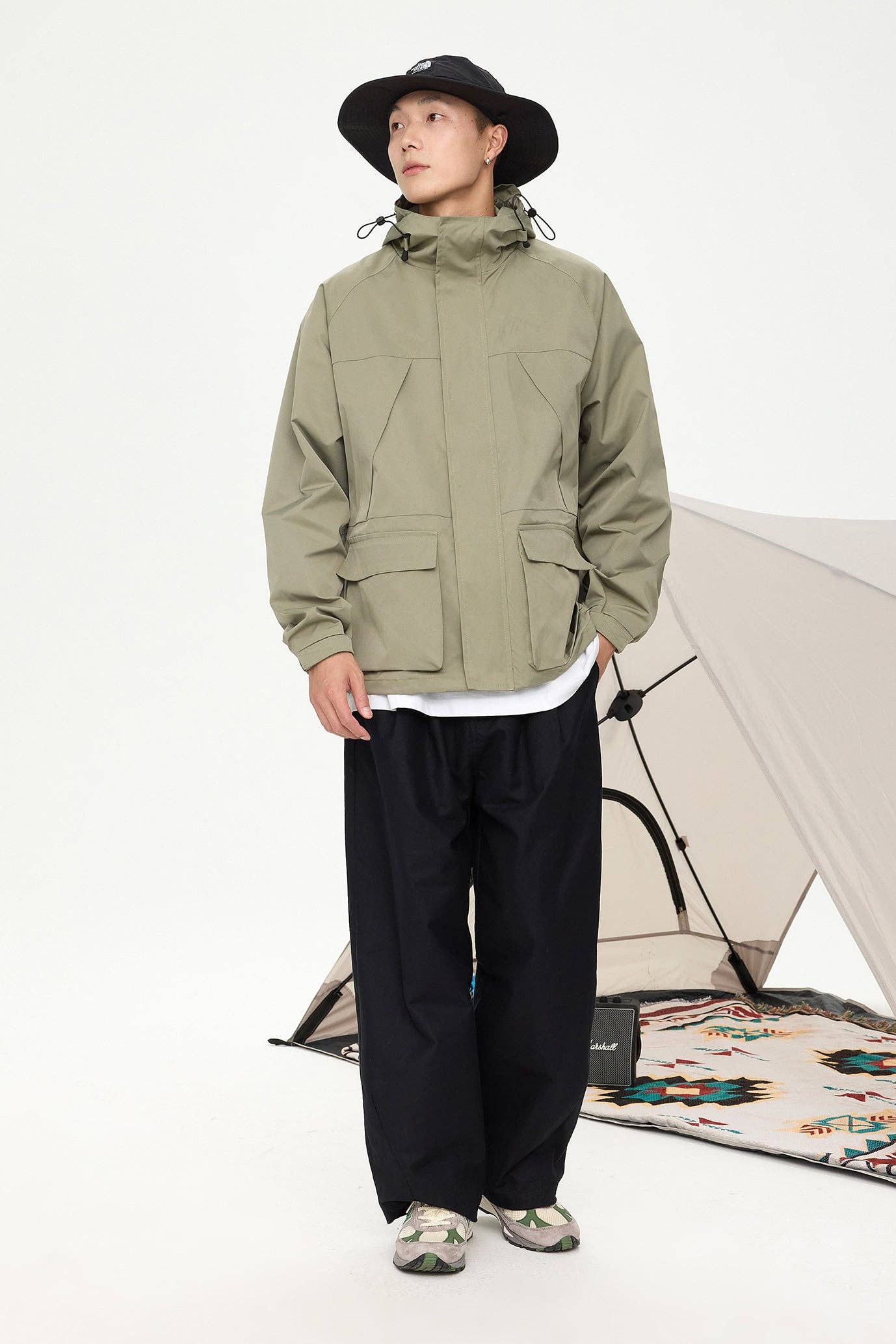 FS Collection (Germany) - Wholesale Jacket - Men's - Patched Pockets Waterproof Jacket in Lightolive3