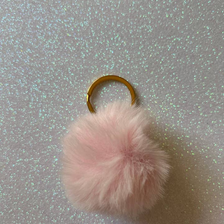 Puppies & Pom Poms - Wholesale Pet collar charm – Cat/dog - Mixed colours - Mini PomPom Keyrings - (without clips)15