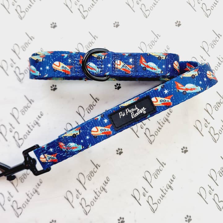 Racing Rocket Ships Dog Lead for wholesale by Pet Pooch Boutique