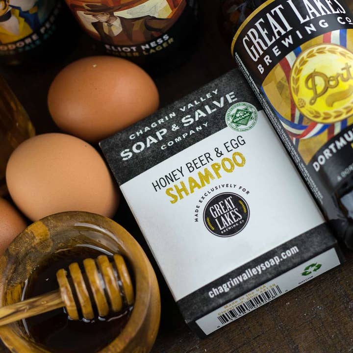 Chagrin Valley Soap – Engroshandel Fast shampoo – Shampoo Bar: Honning Øl & Æg