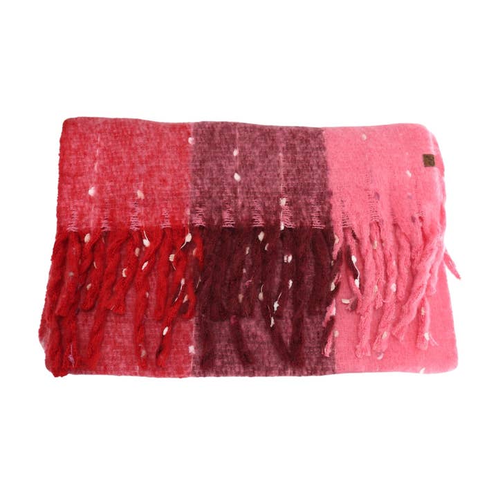 C.C Beanie - Wholesale Scarf - Women's - Multi Color Wide Stripe C.C Scarf SFC0123