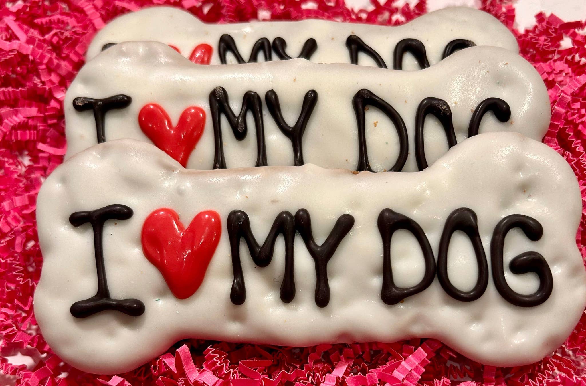 DELCO DOG CO. - Wholesale Pet Treats - Dog - I LOVE MY DOG 6" Dog Bones1