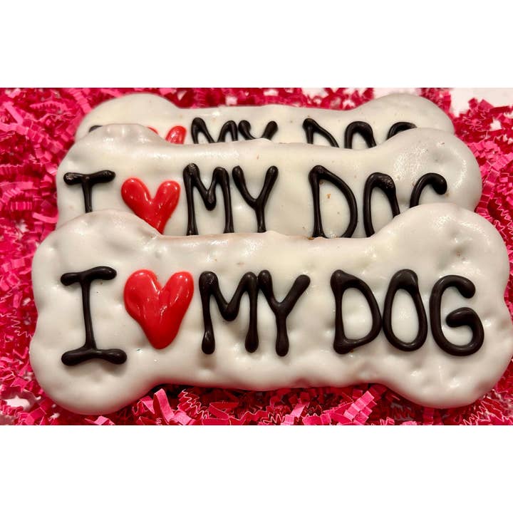 DELCO DOG CO. - Wholesale Pet Treats - Dog - I LOVE MY DOG 6" Dog Bones1