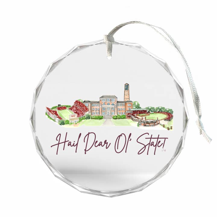 Ornamento di Vetro del Punto di Riferimento del Mississippi per la vendita all'ingrosso da parte di Valiant Gifts Inc