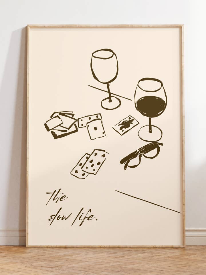 The Slow Life Print | Hand Drawn Art | Kitchen for wholesale by By Honey Studios