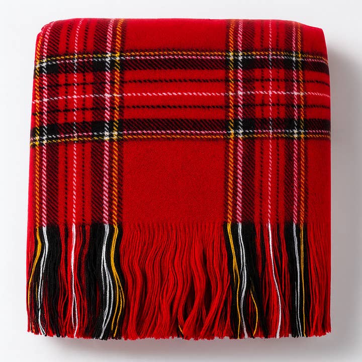 Fennco Styles – Engroshandel Tæppe – Rød tartan ternet blød og hyggelig plaid tæppe 127 x 152 cm2