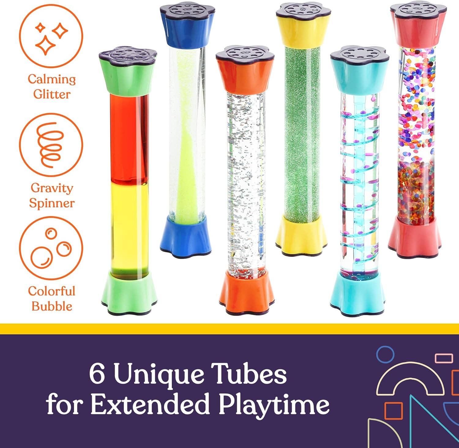 Special Supplies - Wholesale Fidget Toy - Kids - Special Supplies Liquid Motion Bubbler Toy Cool Tubes 6-Pack Colorful Hourglass Timer with Droplet Movement, Bedroom, Sensory Play, Cool Home or School2